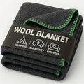Wool Camping Blanket - 70% Wool Heavy-Duty Military Style Throw, Warm & Washable, Fire Retardant Cover for Emergency, Survival & Outdoor Use - Perfect for Camping, Car, Home & Hiking, Grey 62x84