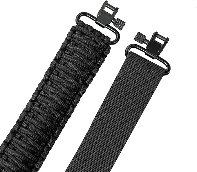 Double Braide 550LB Shotgun Sling 2 Point Paracord Rifle Sling,Non-Slip Traditional Adjustable Gun Sling for Hunting Shooting Camping