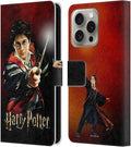Head Case Designs Officially Licensed Harry Potter Harry Portrait Prisoner of Azkaban II Leather Wallet Case Compatible with Apple iPhone 16 Pro