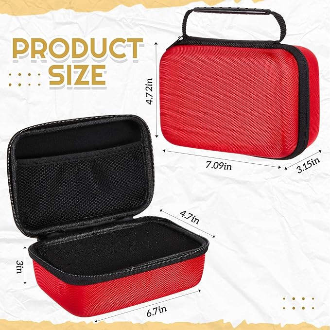 Relaxweex EVA Hard Case with Customizable Foam 7.1 x 4.7 x 3.1 Inch Protective EVA Carrying Case Shockproof Outdoor for Camera, Digital Products, Electronic Instruments with Knife, Red