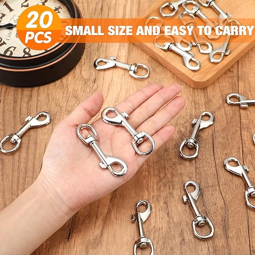 Therwen Heavy Duty 2.76 Inch Flag Hooks Clasp Single Ended Clip Hooks Multipurpose Bolt Snap for Keychain Camera Strap Linking Pet Leash (20)