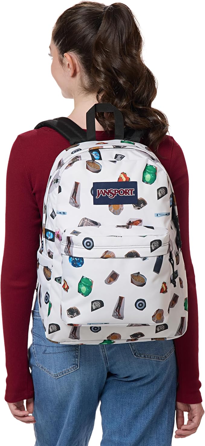 JanSport SuperBreak Plus Backpack with Padded 15-inch Laptop Sleeve and Integrated Bottle Pocket - Spacious and Durable Daypack for Work and Travel - Collected Collage