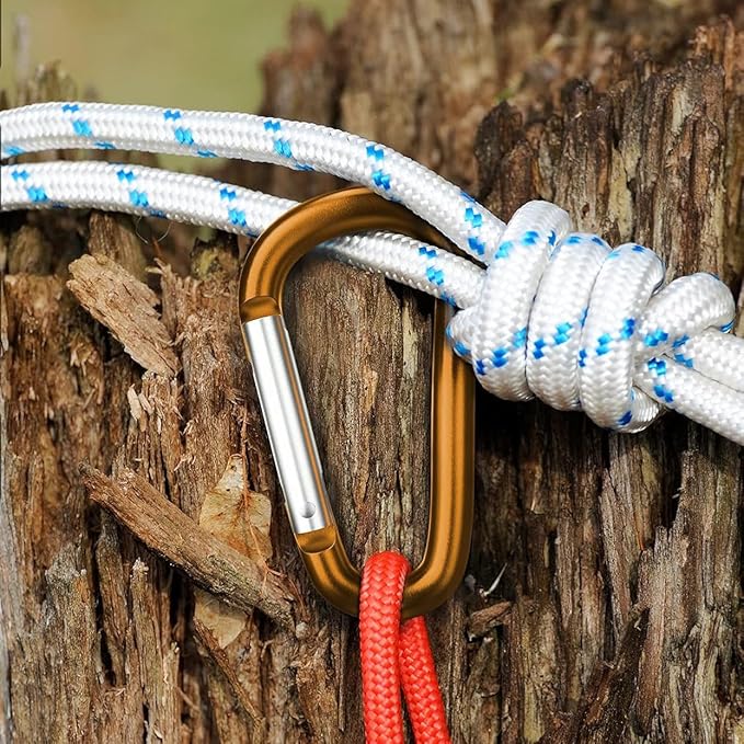 Carabiner Keychain Clip -3" Aluminum Carabiner D Ring, Caribeener Clips, Spring Snap Hook for Keychain Clip
