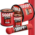 Paracord Rope 750 - Parachute para Cord 4mm 11 Strand Spool Rope Utility Nylon String for Outdoor Camping Survival Utility Tent Crafting DIY Projects - Red 100ft