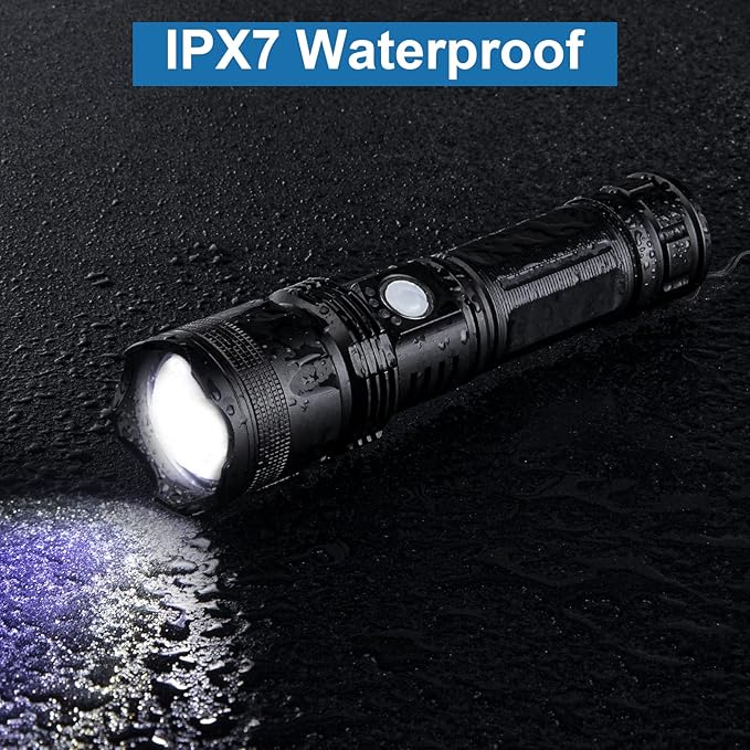 MILAOSHU Rechargeable Flashlights 90,000 High Lumens - 2 Pack, Super Bright LED Flash Light with 5 Modes, 12 Hour Brightest Waterproof Handheld Flashlight for Home, Camping