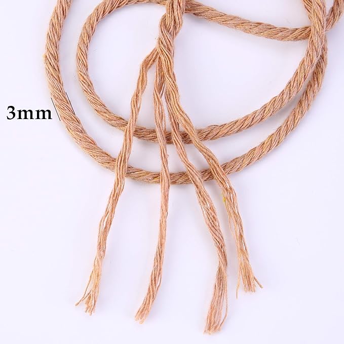Brick Red Macrame Cord 3mm x 109Yards,Colored Cotton Rope Craft Cord Colorful Cotton Cord Twine for Wall Hanging Plant Hangers Crafts Knitting Decorative Projects