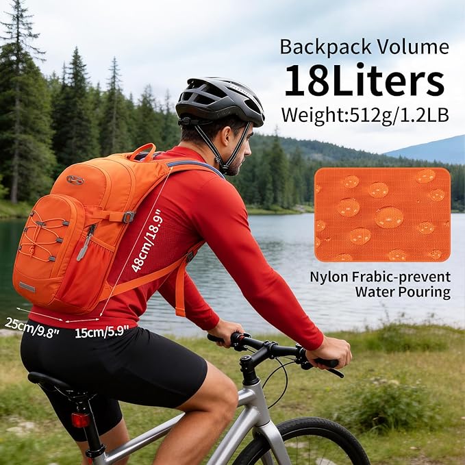 KABAQOO Hydration Backpack, 18L Multipurpose Hiking Backpack with 3L Water Bladder, Water Backpack Insulated Hydration Pack Ideal for Hiking and Cycling