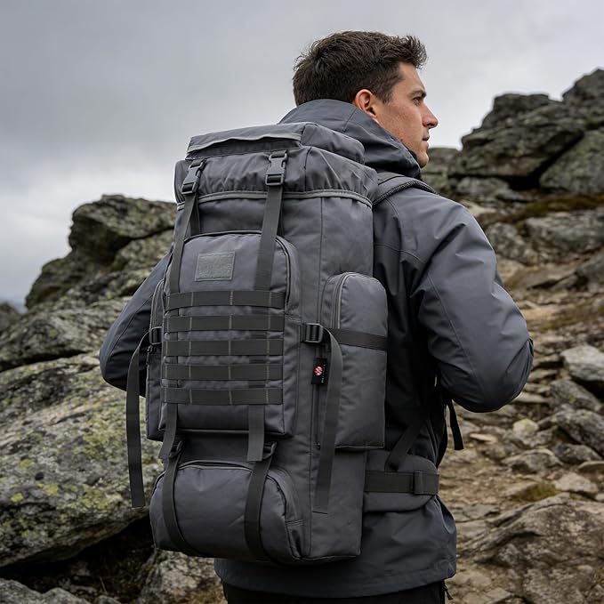 Hiking Backpack for Men 70L/100L Camping Backpack Military Rucksack Molle 3 Days Assault Pack for Climbing | Camping Backpack, 3 Days Assault Pack, for Climbing
