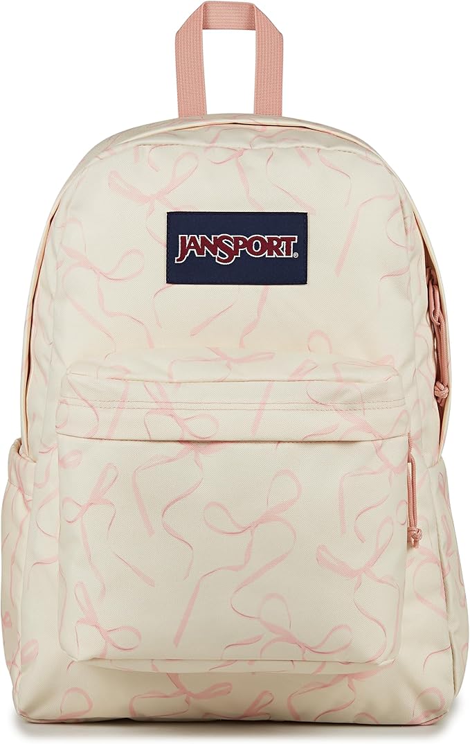 JanSport SuperBreak Plus Backpack with Padded 15-inch Laptop Sleeve and Integrated Bottle Pocket - Spacious and Durable Daypack for Work and Travel - Rows Of Bows