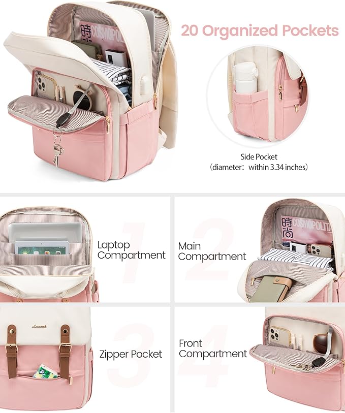LOVEVOOK Travel Laptop Backpack Purse for Women Fashion Vintage Computer Backpack 15.6 Inch Large Teacher Nurse Backpack Casual Daypack for Business Work College