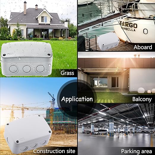 Outdoor White Junction Box,Nineleaf IP66 Waterproof Electrical Project Boxes PVC/ABS Weatherproof Plastic Enclosure Box Universal Watertight 4.9 x 3.3 x 2.3 inch (125x86x62mm), 1PCS