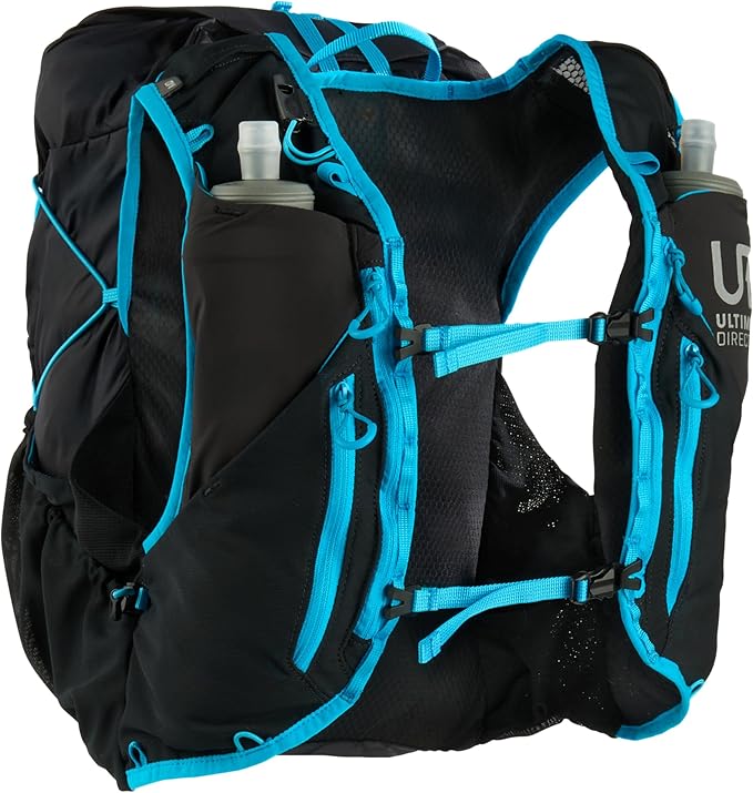 Ultimate Direction Adventure Vest | 17 Liter Capacity Hydration Pack for Running, Hiking & Fastpacking - Includes 2 Soft Flasks