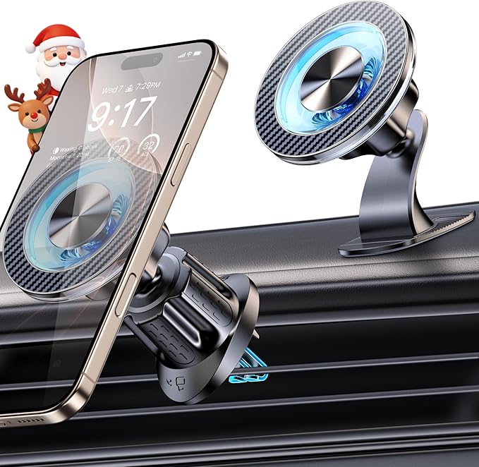 for MagSafe Car Mount Magnetic Phone Holder for Car [2026 Upgraded 22X Magnets & Double-Hooks] Phone Holders for Your Car Stand for Dashboard Vent GPS for iPhone 17/16/15/14/13 Android etc