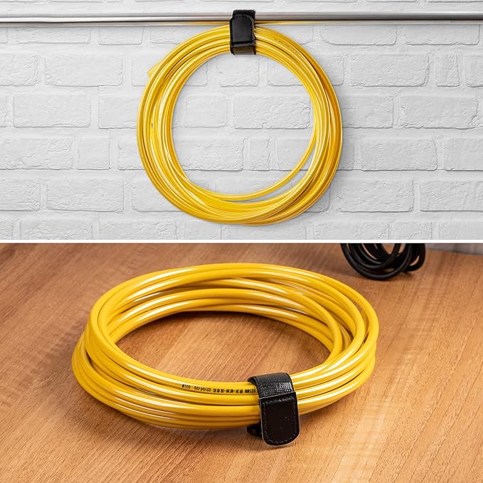 Trilancer Elastic Cinch Straps with Anti-Slip Strips, 9’’ x 1.2’’ (10 Pack) Heavy Duty Multipurpose Hook and Loop Straps for Extension Cords, Cables, Ropes,Hoses, Bike,Pant Garters,Garage and Workshop