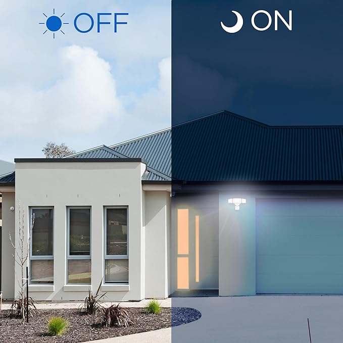 40W LED Security Lights Motion Sensor Light Outdoor, 180 Degree, 4000LM, 5000K, ETL Water Resistant, 3 Head Motion Detected Flood Light for Garage, Yard, Porch 2-Pack (White)