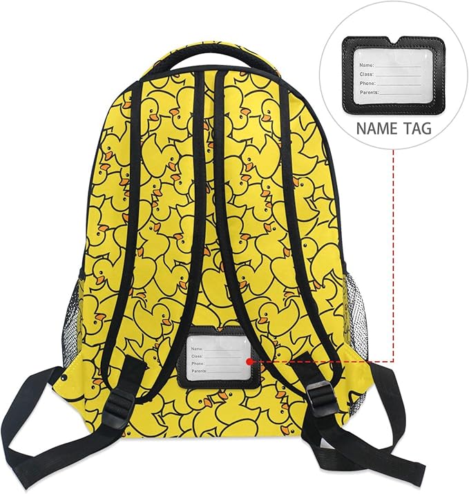 Wamika Kids Backpack Cute Yellow Duck School Backpacks Boys Girls Preschool Book Bag