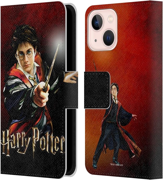 Head Case Designs Officially Licensed Harry Potter Harry Portrait Prisoner of Azkaban II Leather Wallet Case Compatible with Apple iPhone 13 Mini