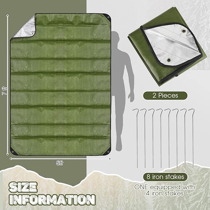 Kingdder 2 Pcs Heavy Duty Emergency Blankets for Survival Camping Blanket Insulated Tarp 60 x 82 Inches Outdoor Waterproof Thermal Reflective Tarp Tent Insulation for Camp Hiking Picnic