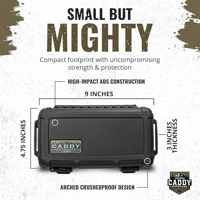 Waterproof Storage Case 1.2 L Capacity – Heavy-Duty Gear Box with Foam, Carabiner & Lanyard – Crushproof, Airtight Outdoor Container for Camping, Hiking, Fishing