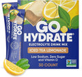GoHydrate Low Sodium Electrolytes Powder Packets Sugar Free - Instant Hydration Daily Drink Mix - Zero Sugar Water Flavor Packet Singles with Vitamin D - (Iced Tea Lemonade, 30 Packs)