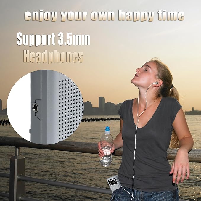 NOAA Weather Radio Portable Radio, Best Reception, AM FM Transistor Radio for Mowing, Jogging, Cycling, Gardening, Powered by 2 AA Battery