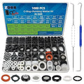 ZDBB 1000 Pcs 18 Size O Ring Kit+18 Size Rubber Washers Assortment Kit for Plumbing Faucet Water Pipe Garden Hose Washers Shower Heads Gasket Repair and Air or Gas Connections
