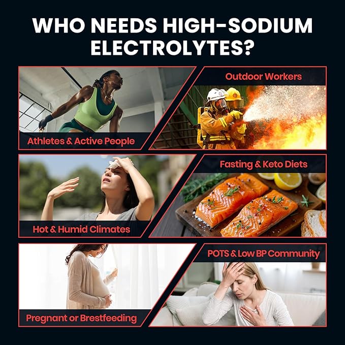 Venture Pal High Sodium Sugar-Free Electrolyte Powder Packets - Hydration Packets with Sodium, Potassium & Magnesium | Zero Calories | Vegan, Keto, and Paleo Friendly | 30 Sticks