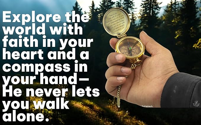 Handmade Brass Antique Compass with Leather Case – Vintage Finish Functional Pocket Navigation Tool for Travel, Hiking & Gift