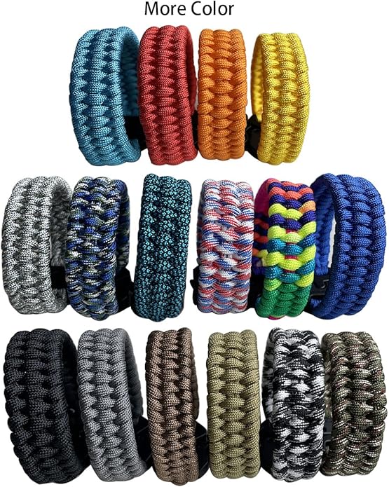 Parachute Cord Bracelets Trilobite Weaved Paracord Bracelet with Side Release Buckle 8.7 inch Black Bracelet for Men Women 1 Set