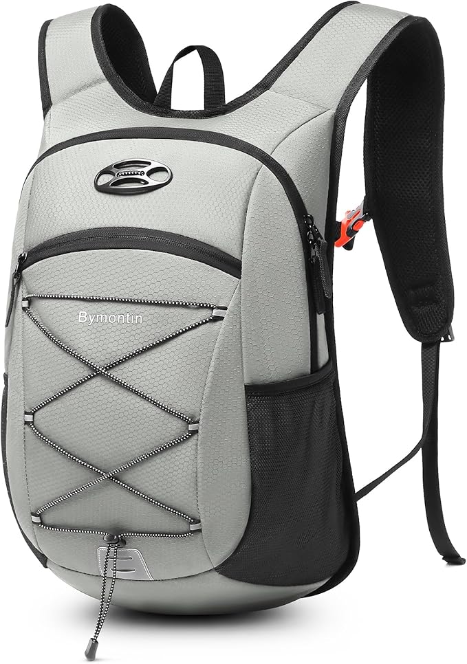 Ultra-Light Soft Daypack 15L/20L, Cushioned Breathable Back Panel Backpack, Lightweight Packable Travel Backpack (Gray, 15L)