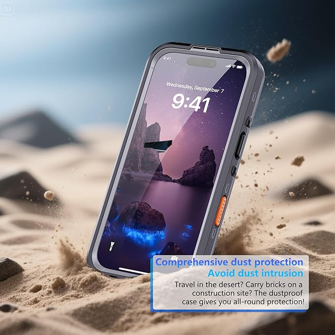 Waterproof Case for iPhone 17 – IP68 Submersible Shield with Built-in Screen Protector, Shockproof Military-Grade Armor, Full-Body Heavy-Duty Protection, (Black)