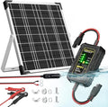 SUNAPEX 12V Solar Battery Charger: 25W Waterproof Solar Panel Kit- Aluminum Trickle Charger for Car Battery with MPPT Controller - Battery Tender Motorcycle Boat Marine RV Trailer Tractor Truck