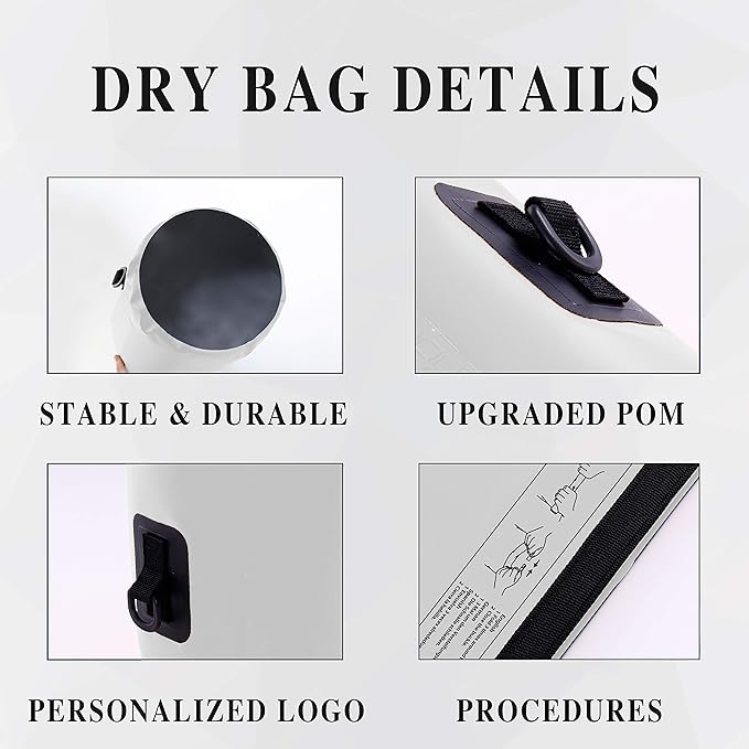 IDRYBAG Dry Bag for Kayaking Waterproof 2L/5L/10L/15L/20L, Small Dry Sack Waterproof Bag for Boating