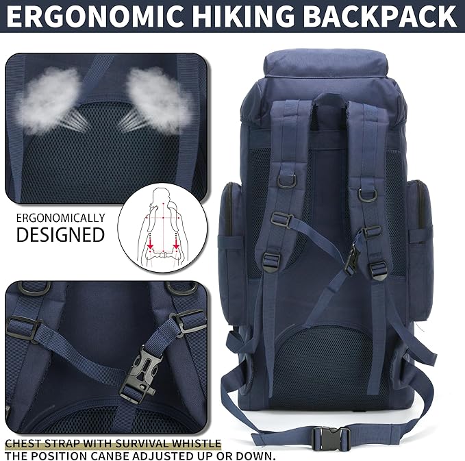 Hiking Backpack for Men 70L/100L Camping Backpack Military Rucksack Molle 3 Days Assault Pack for Climbing | Camping Backpack, 3 Days Assault Pack, for Climbing