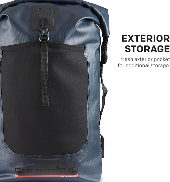 Grundéns Bootlegger Roll Top Backpack, Waterproof, 30L, Dark Navy