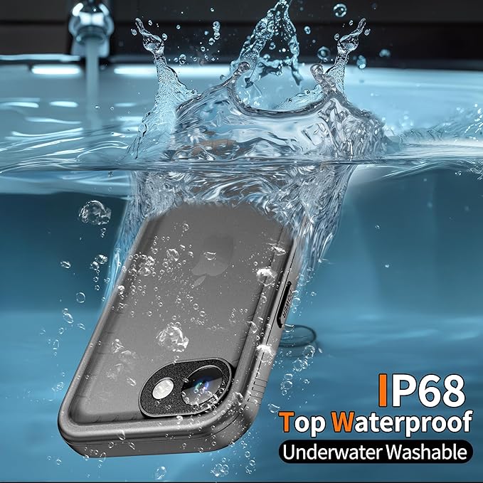 Cozycase Waterproof Case for iPhone SE 3rd 2022/SE 2nd 2020/iPhone 7/8 - Heavy Duty 360 Shockproof Full Body Rugged Military Grade Hard Water Dust Proof Cover with Built-in Screen Protective Black