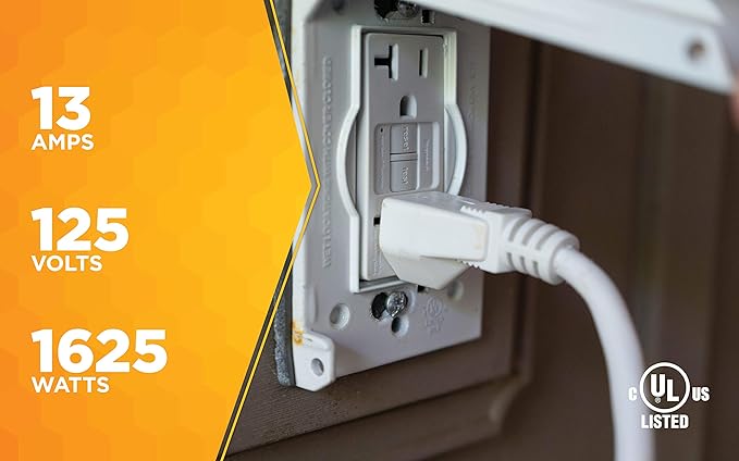 Southwire Outdoor Extension Cord - Light Duty Landscape & Patio Power Cable for Outdoor Use - Weather Resistant Vinyl Jacket - Neutral White Finish - 16/3 Gauge - 20-Foot (Pack of 12)