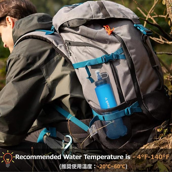 Azarxis TPU Soft Flask Collapsible Water Bottle Running Folding Gel Water Reservoir Handheld for Hydration Pack Hiking Cycling Climbing Jogging Marathon Trail Race