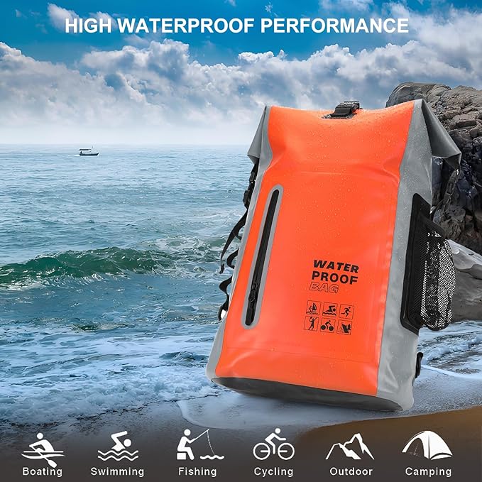 Waterproof Backpack, Waterproof Backpack That Can Float, Suitable for Kayaking And Beach Activities, Outdoor Moisture-Proof Bag