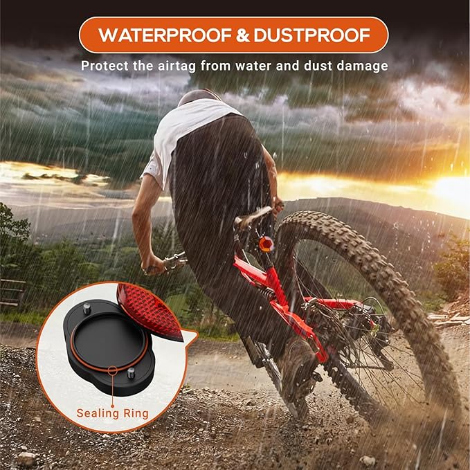TUSITA Airtag Bike Mount, Hidden Bicycle Seatpost Mount Compatible with Airtags & Garmin Varia, Anti-Theft Air tag GPS Tracker Bike Reflector Holder
