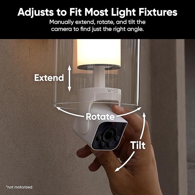 WYZE Bulb Cam Security Camera, 2K HD Outdoor Light Bulb Camera, Color Night Vision, Dimmable LED Bulb, Motion Detection, Siren Alarm, Works w/Alexa/Google Assistant. Free Expert Support (Renewed)