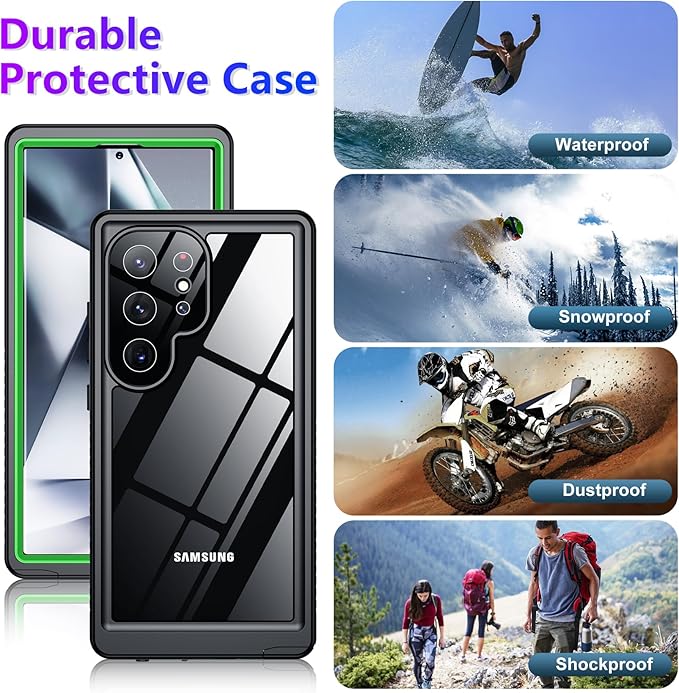 2025 New for Samsung Galaxy S24 Ultra Case Waterproof, [Built-in Camera & Screen Protector][Military Grade Shockproof][IP68 Underwater][Dustproof][Dropproof] Full Body Phone Case for S24 Ultra 6.8"