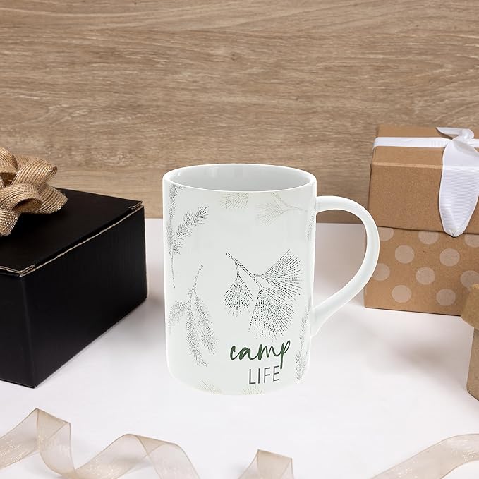 Pavilion Gift Company - Camp Life - 18 oz Coffee Tea Mug Camp Life Camping Cabin Forest Outdoors Drinkware Kitchenware