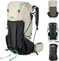 Naturehike 60L Rock 2.0 Upgraded Internal Frame Hiking Backpack for Outdoor Camping Travel Backpacking, Ultralight Backpack for Adults(White/L/60L)