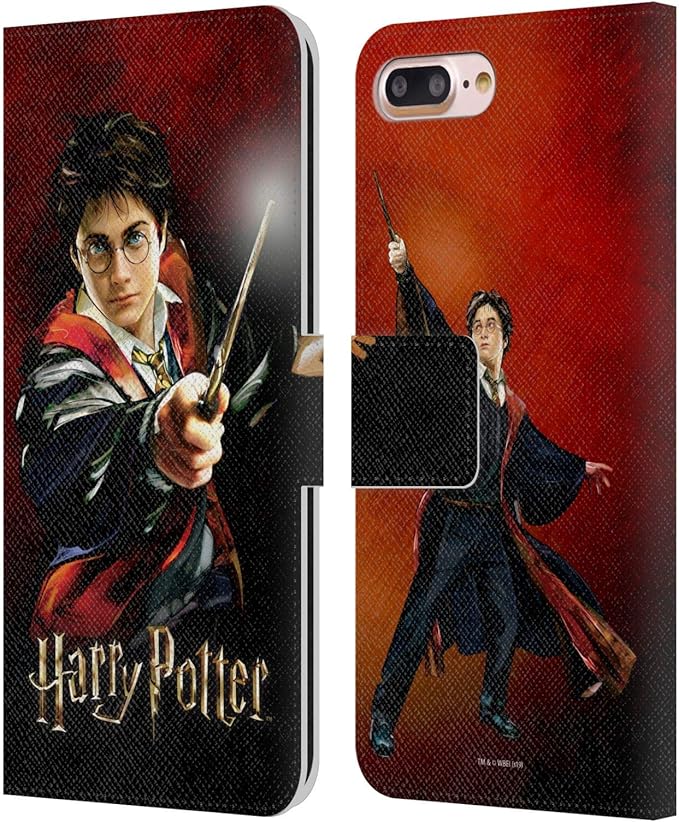 Head Case Designs Officially Licensed Harry Potter Harry Portrait Prisoner of Azkaban II Leather Wallet Case Compatible with Apple iPhone 7 Plus/iPhone 8 Plus