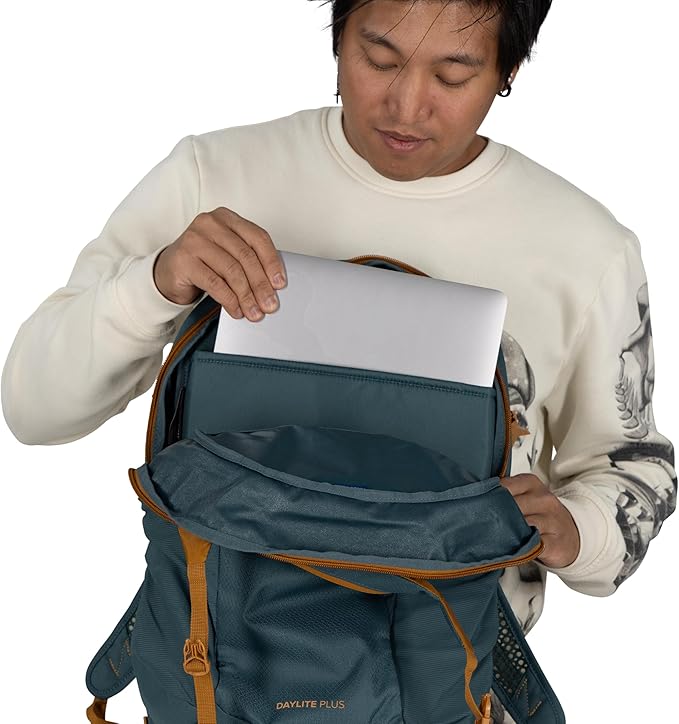 Osprey Daylite Plus Commuter Backpack - Everyday Pack with Laptop Sleeve, Bottle Pockets, and Extra Storage, Mystery White/Multi