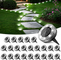 Peasur Mini Solar Ground Lights, 24 Pack Flat Solar Disc Lights Outdoor Waterproof, 2.3 Inch Small Solar Garden Lights Landscape Lighting for Outside Pathway Garden Yard Lawn Walkway,Cool White