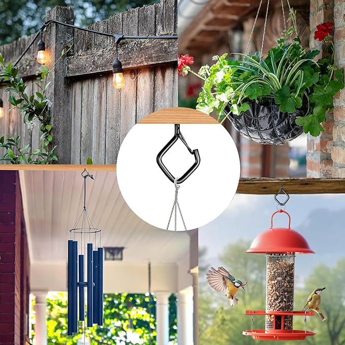 30 Pcs Black Eye Hooks Screw Heavy Duty,Ceiling Hooks for Hanging Plants,String Lights,Cup,Wind Chime,Bird Feeders. Plant Hanger Indoor&Outdoor
