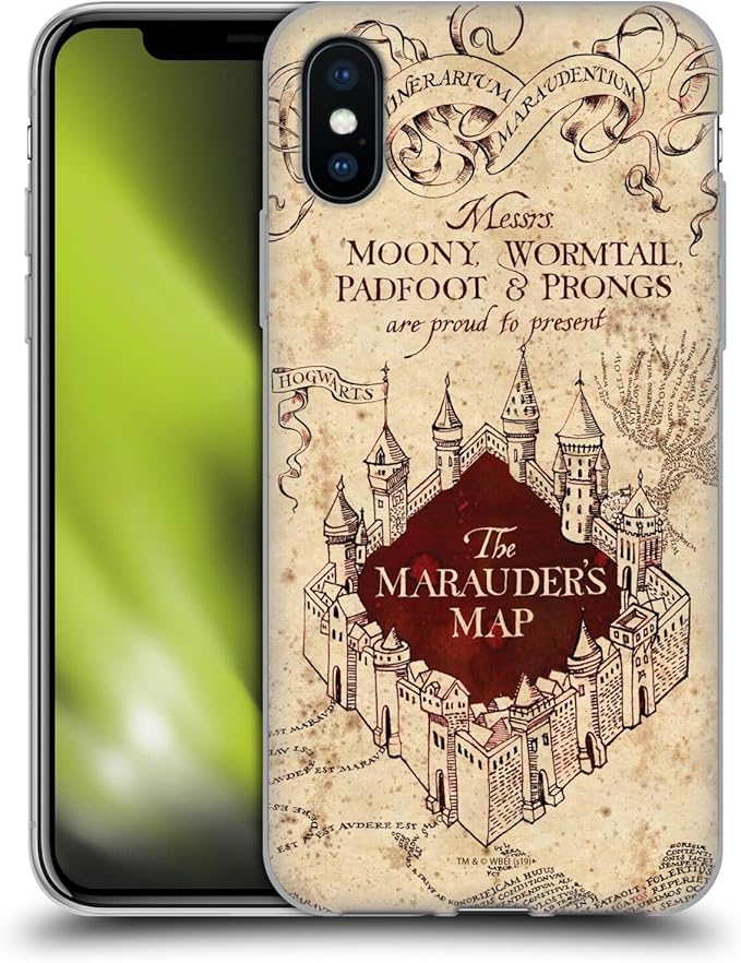 Head Case Designs Officially Licensed Harry Potter The Marauder's Map Prisoner of Azkaban II Gel Case [Military Grade] Compatible with Apple iPhone X/iPhone Xs and Compatible with MagSafe