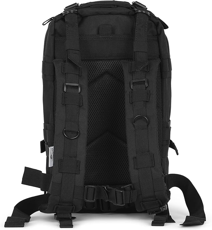30L Black Tactical Backpack - MOLLE Military Bug Out Bag, Small Survival Rucksack & EDC Daypack for Hunting, Hiking, Camping, Travel - Outdoor Gear for Men & Women